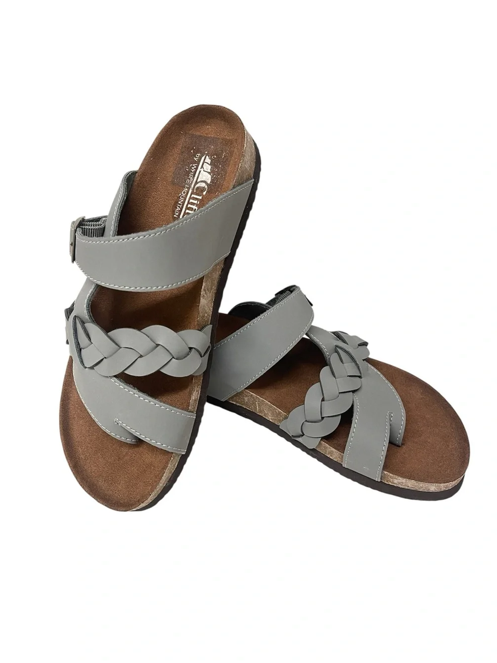 Cliffs by White Mountain Women's Blue/ Grey Braided Slide Sandals. (NWOT)